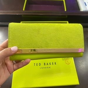 Ted Baker Neon Green Leather Wallet